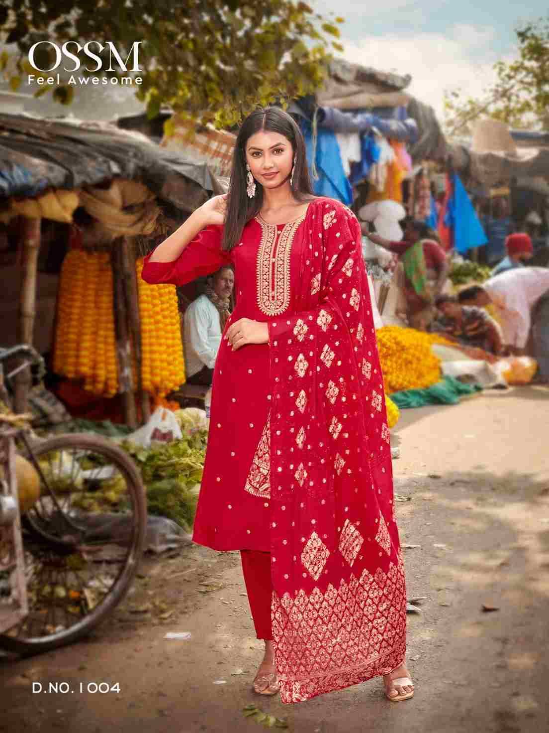 Meera By Ossm 1001 To 1006 Series Beautiful Stylish Festive Suits Fancy Colorful Casual Wear & Ethnic Wear & Ready To Wear Pure Viscose Russian Silk Dresses At Wholesale Price