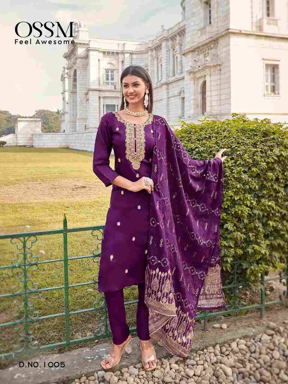Meera By Ossm 1001 To 1006 Series Beautiful Stylish Festive Suits Fancy Colorful Casual Wear & Ethnic Wear & Ready To Wear Pure Viscose Russian Silk Dresses At Wholesale Price