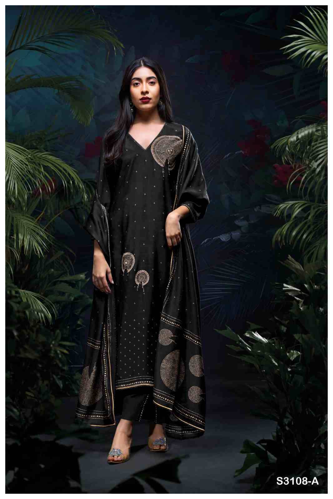 Yuktha-3108 By Ganga Fashion 3108-A To 3108-D Series Beautiful Festive Suits Colorful Stylish Fancy Casual Wear & Ethnic Wear Pure Bemberg Silk Dresses At Wholesale Price