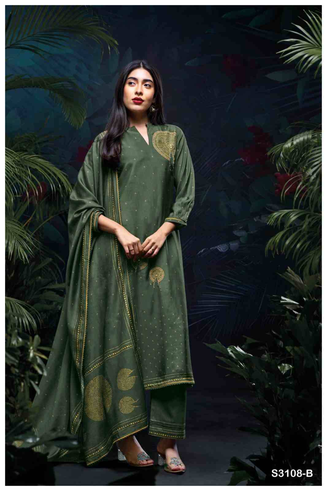 Yuktha-3108 By Ganga Fashion 3108-A To 3108-D Series Beautiful Festive Suits Colorful Stylish Fancy Casual Wear & Ethnic Wear Pure Bemberg Silk Dresses At Wholesale Price