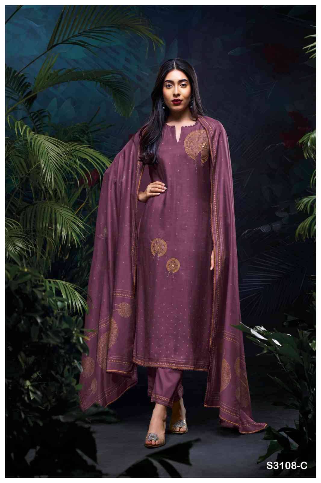 Yuktha-3108 By Ganga Fashion 3108-A To 3108-D Series Beautiful Festive Suits Colorful Stylish Fancy Casual Wear & Ethnic Wear Pure Bemberg Silk Dresses At Wholesale Price