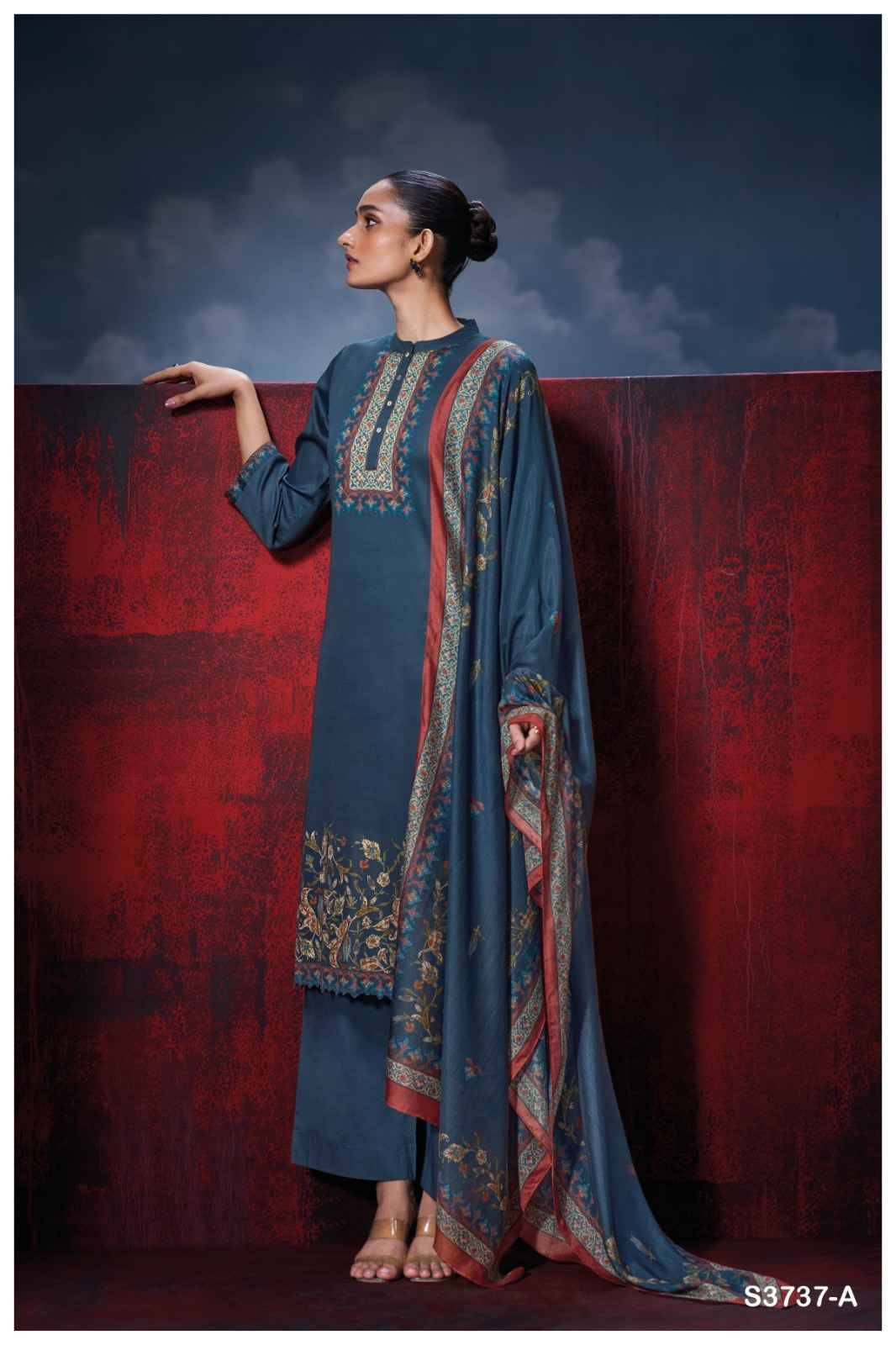 Zirelia-3737 By Ganga Fashion 3737-A To 3737-D Series Beautiful Festive Suits Colorful Stylish Fancy Casual Wear & Ethnic Wear Pure Cotton Satin Dresses At Wholesale Price