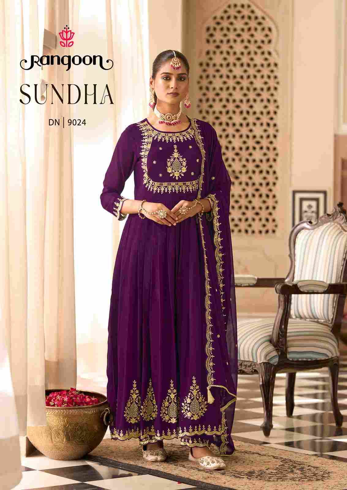 Sundha By Rangoon 9021 To 9024 Series Beautiful Festive Suits Colorful Stylish Fancy Casual Wear & Ethnic Wear Georgette Dresses At Wholesale Price