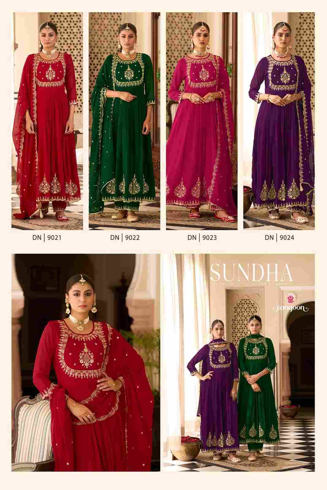 Sundha By Rangoon 9021 To 9024 Series Beautiful Festive Suits Colorful Stylish Fancy Casual Wear & Ethnic Wear Georgette Dresses At Wholesale Price