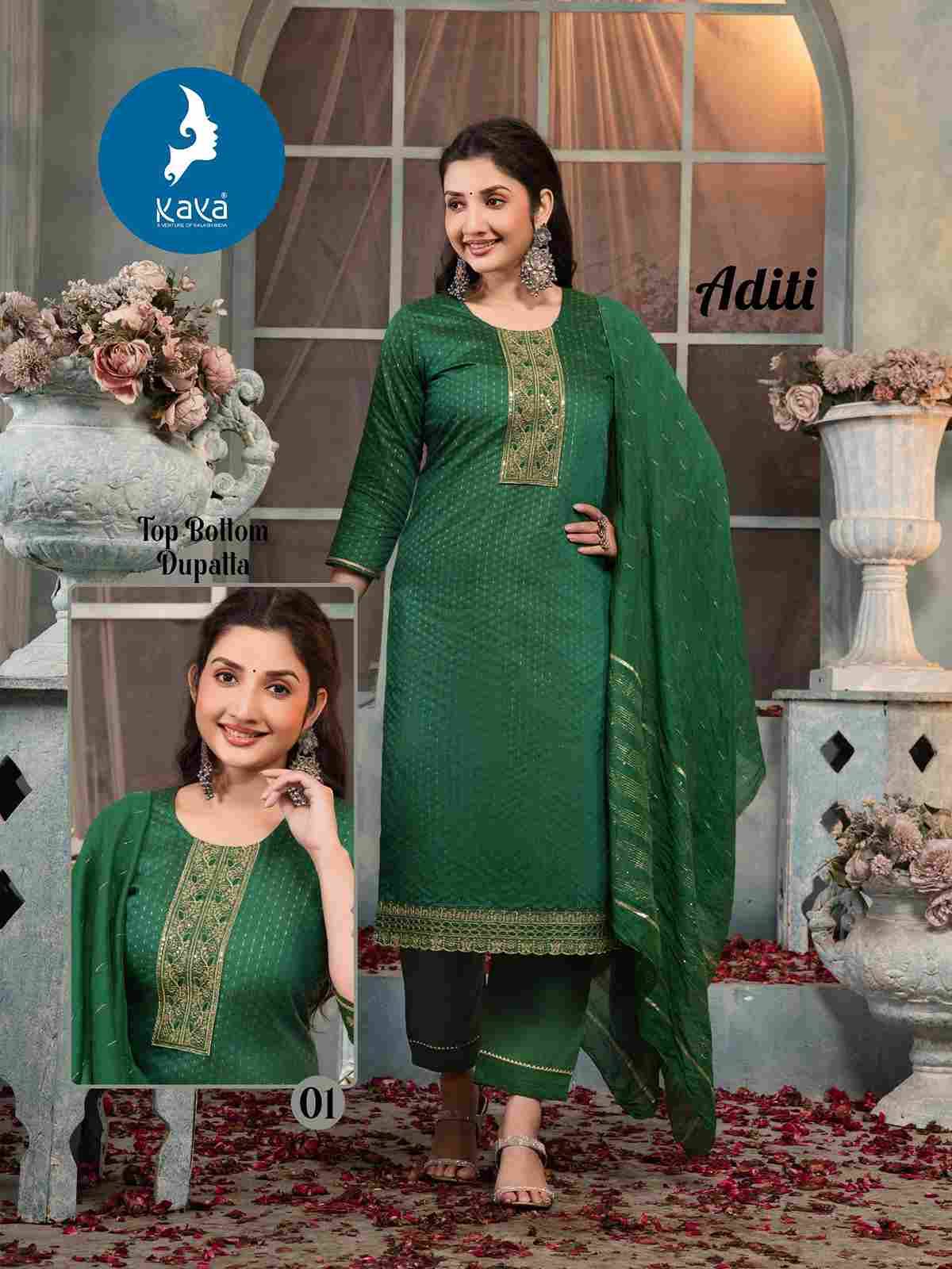 Aditi By Kaya 01 To 06 Series Beautiful Stylish Festive Suits Fancy Colorful Casual Wear & Ethnic Wear & Ready To Wear Chanderi Jacquard Dresses At Wholesale Price