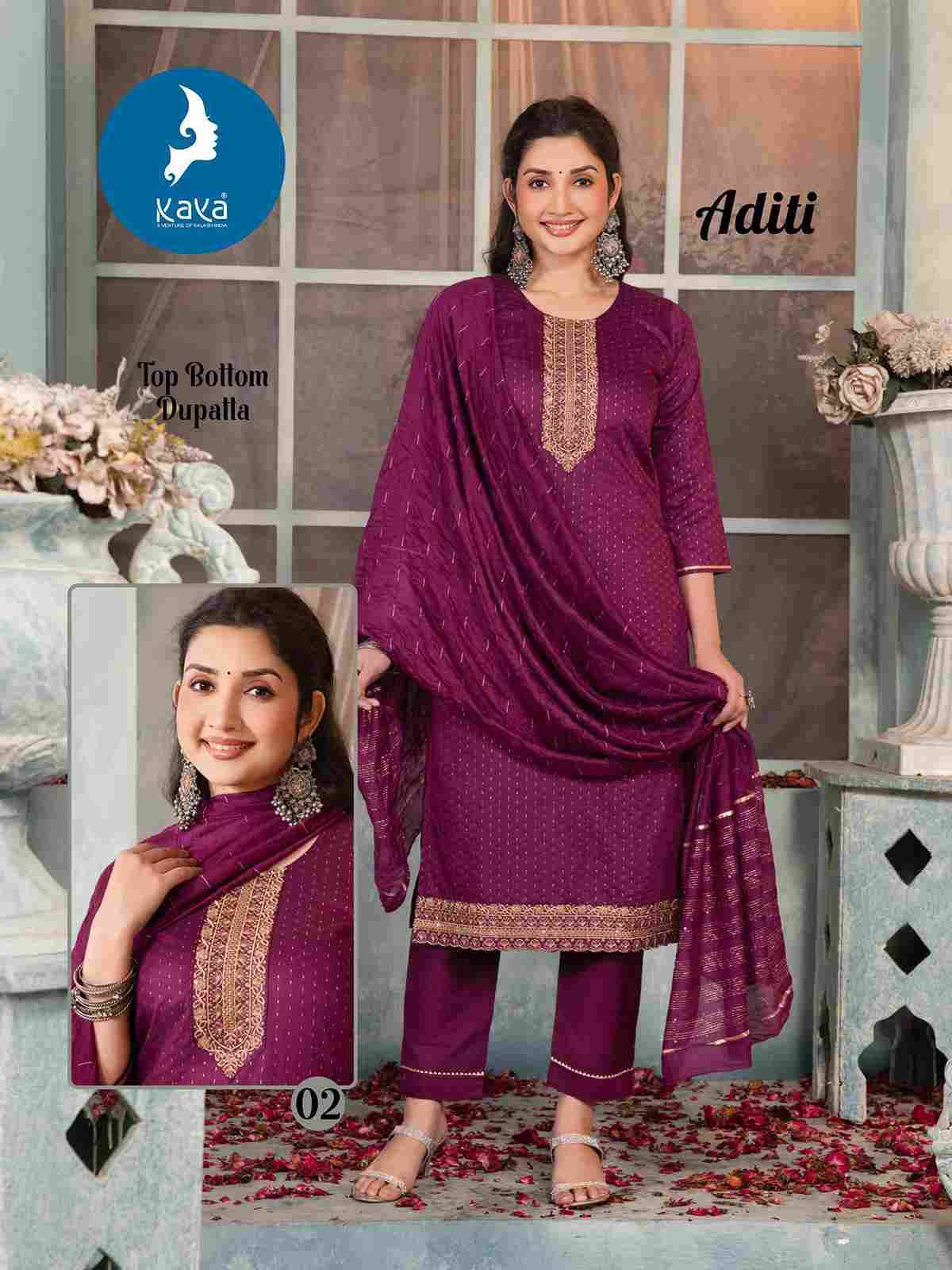 Aditi By Kaya 01 To 06 Series Beautiful Stylish Festive Suits Fancy Colorful Casual Wear & Ethnic Wear & Ready To Wear Chanderi Jacquard Dresses At Wholesale Price