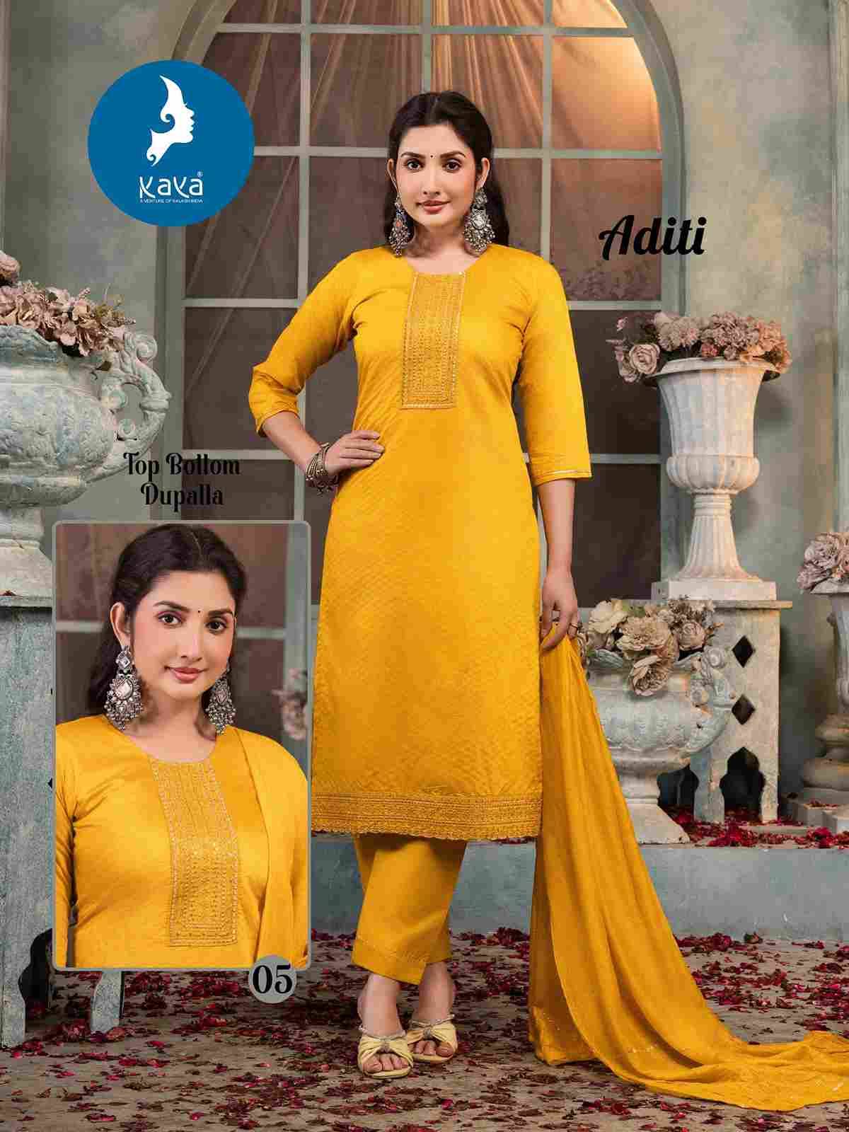 Aditi By Kaya 01 To 06 Series Beautiful Stylish Festive Suits Fancy Colorful Casual Wear & Ethnic Wear & Ready To Wear Chanderi Jacquard Dresses At Wholesale Price