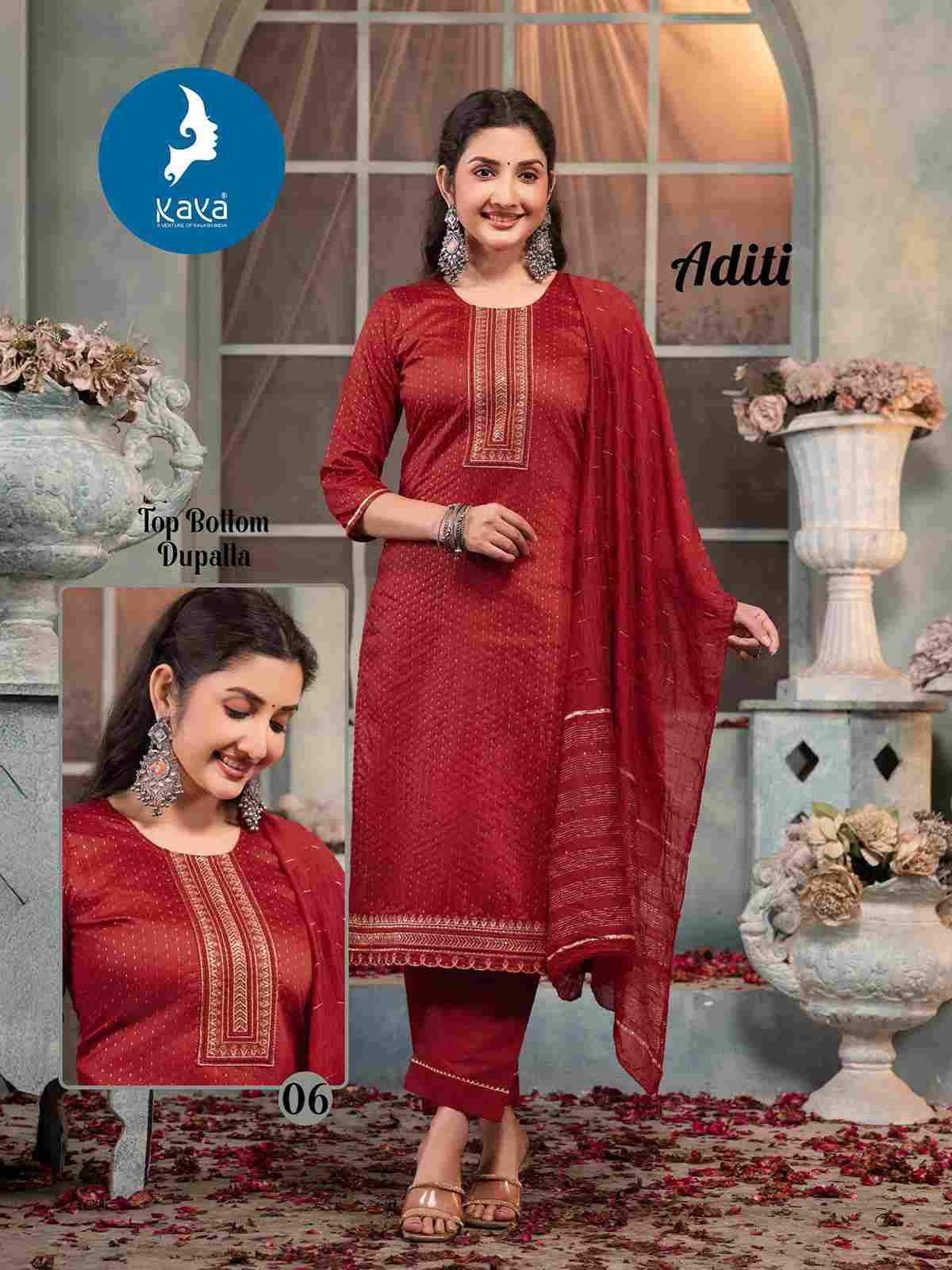 Aditi By Kaya 01 To 06 Series Beautiful Stylish Festive Suits Fancy Colorful Casual Wear & Ethnic Wear & Ready To Wear Chanderi Jacquard Dresses At Wholesale Price