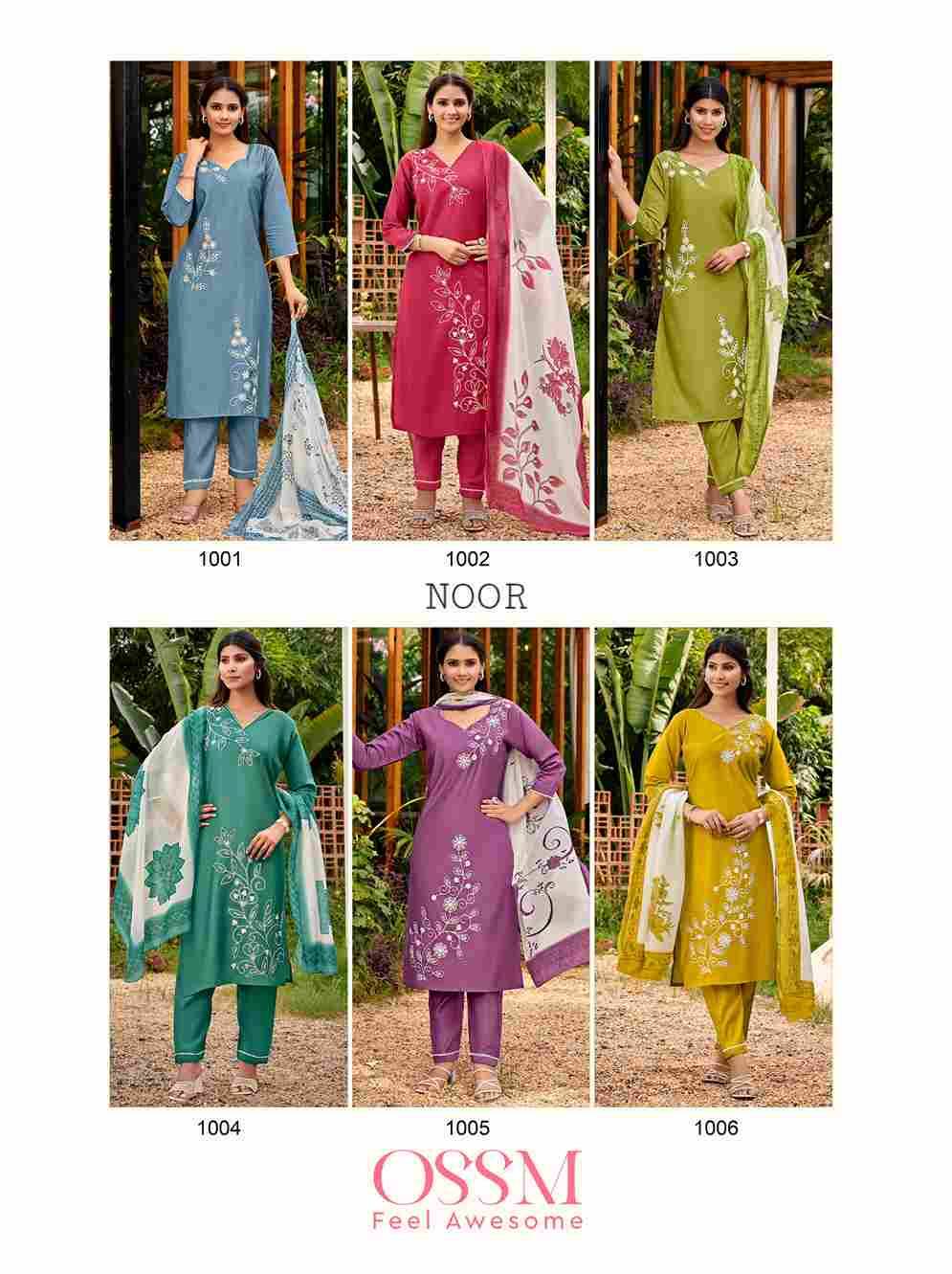 Noor By Ossm 101 To 106 Series Beautiful Festive Suits Colorful Stylish Fancy Casual Wear & Ethnic Wear Vertican Silk Dresses At Wholesale Price