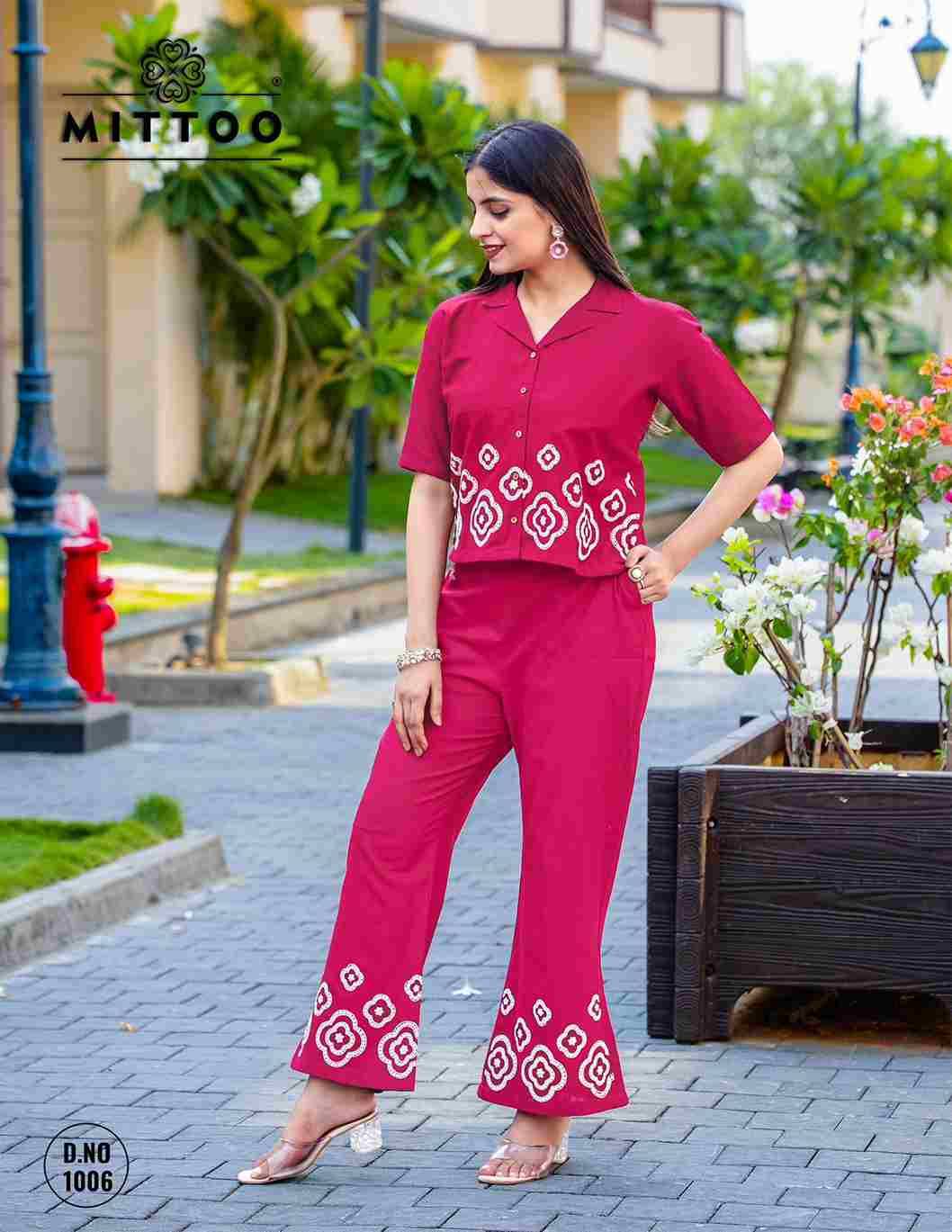 Ruby By Mittoo 1001 To 1006 Series Designer Stylish Fancy Colorful Beautiful Party Wear & Ethnic Wear Collection Cotton Slub Co-Ord At Wholesale Price