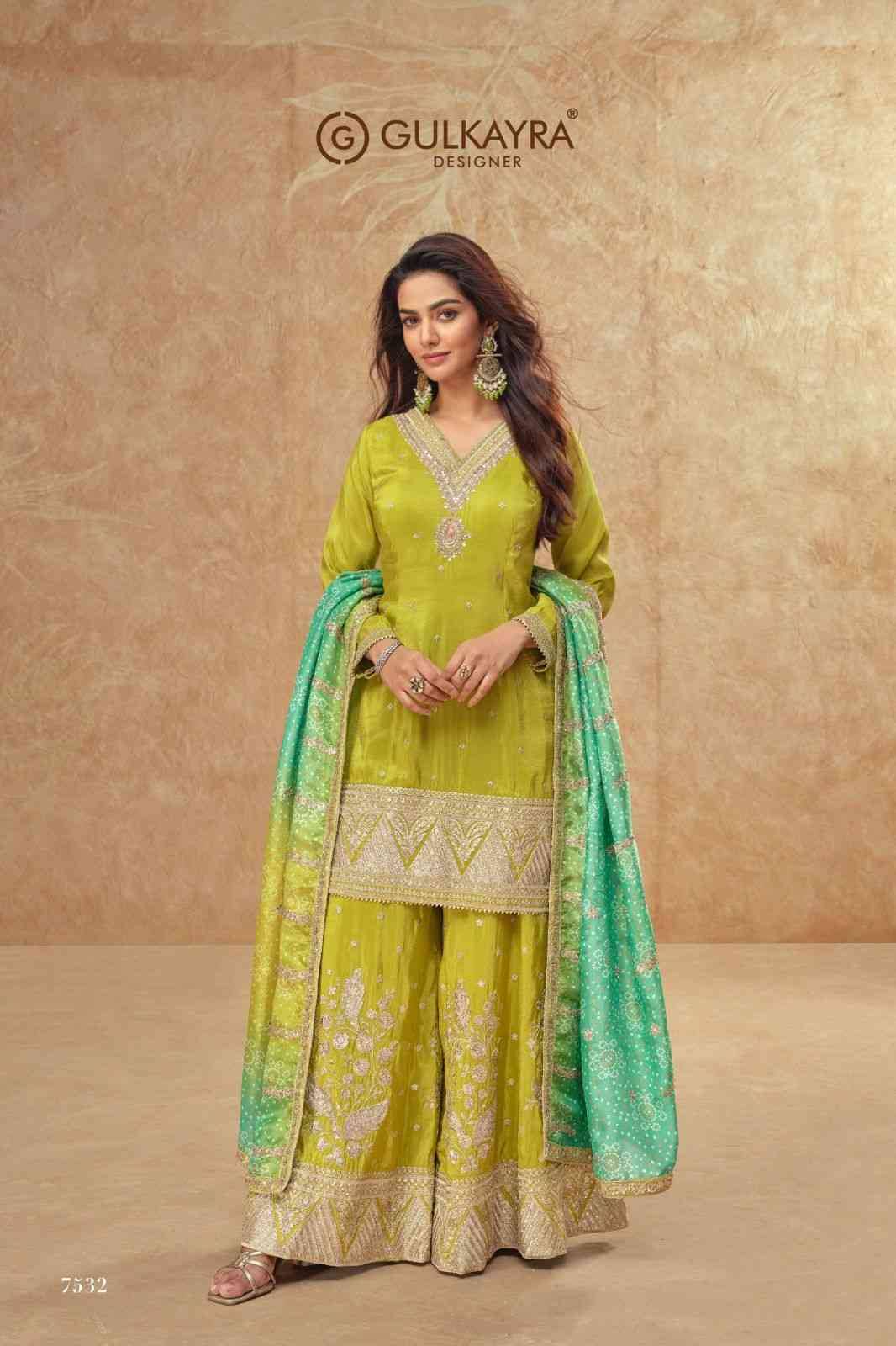 Tisha By Gulkayra Designer 7531 To 7533 Series Beautiful Sharara Suits Colorful Stylish Fancy Casual Wear & Ethnic Wear Silk Dresses At Wholesale Price