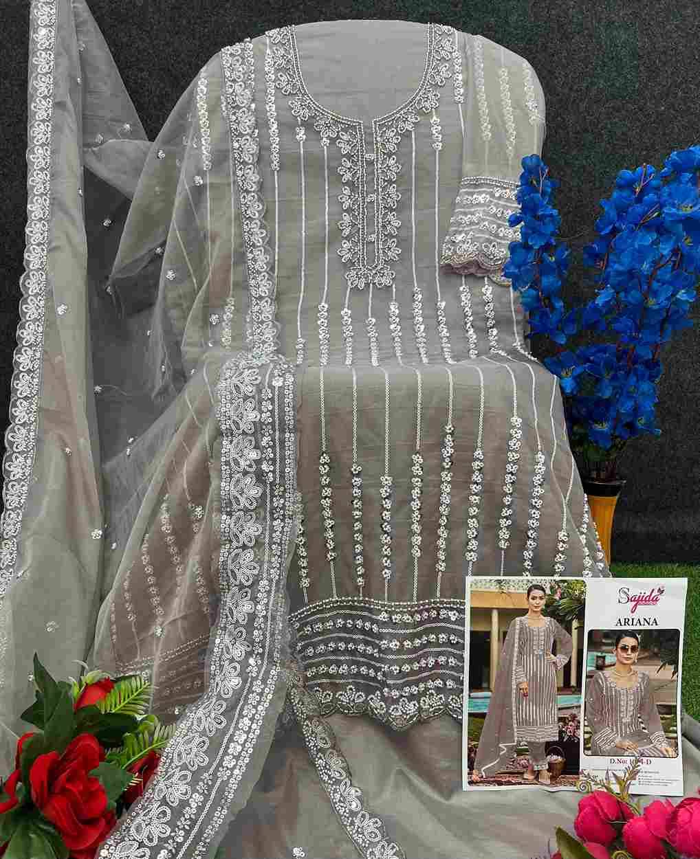 Ariana By Sajida Designer Suits 1074-A To 1074-D Series Beautiful Pakistani Suits Colorful Stylish Fancy Casual Wear & Ethnic Wear Organza Embroidered Dresses At Wholesale Price