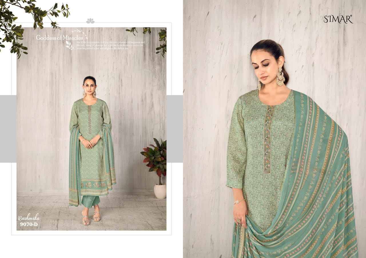 Rashmika-9070 By Simar 9070-A To 9070-D Series Designer Festive Suits Beautiful Stylish Fancy Colorful Party Wear & Occasional Wear Pure Viscose Muslin Dresses At Wholesale Price