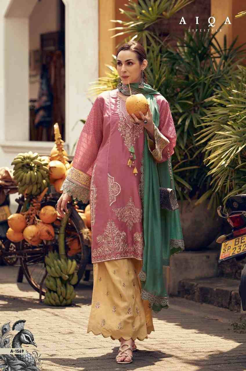 Take By Aiqa 1567 To 1572 Series Beautiful Festive Suits Colorful Stylish Fancy Casual Wear & Ethnic Wear Pure Bemberg Silk With Work Dresses At Wholesale Price