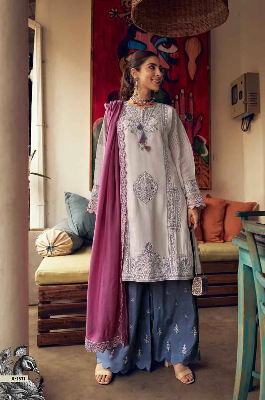 Take By Aiqa 1567 To 1572 Series Beautiful Festive Suits Colorful Stylish Fancy Casual Wear & Ethnic Wear Pure Bemberg Silk With Work Dresses At Wholesale Price