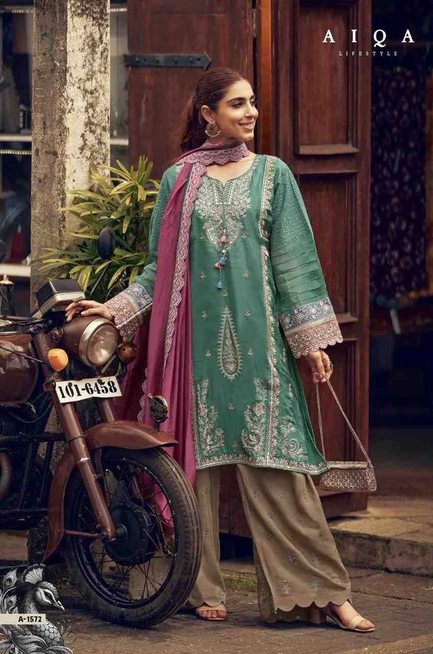 Take By Aiqa 1567 To 1572 Series Beautiful Festive Suits Colorful Stylish Fancy Casual Wear & Ethnic Wear Pure Bemberg Silk With Work Dresses At Wholesale Price