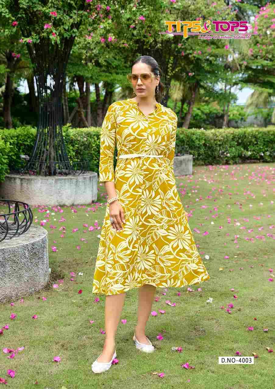 Mimi Vol-4 By Tips And Tops 4001 To 4006 Series Designer Stylish Fancy Colorful Beautiful Party Wear & Ethnic Wear Collection Heavy Rayon Kurtis At Wholesale Price