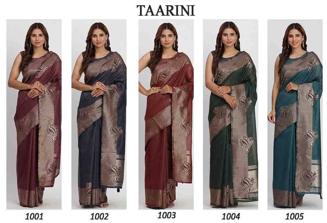 Taarini By Fashid Wholesale 1001 To 1005 Series Indian Traditional Wear Collection Beautiful Stylish Fancy Colorful Party Wear & Occasional Wear Linen Cotton Sarees At Wholesale Price