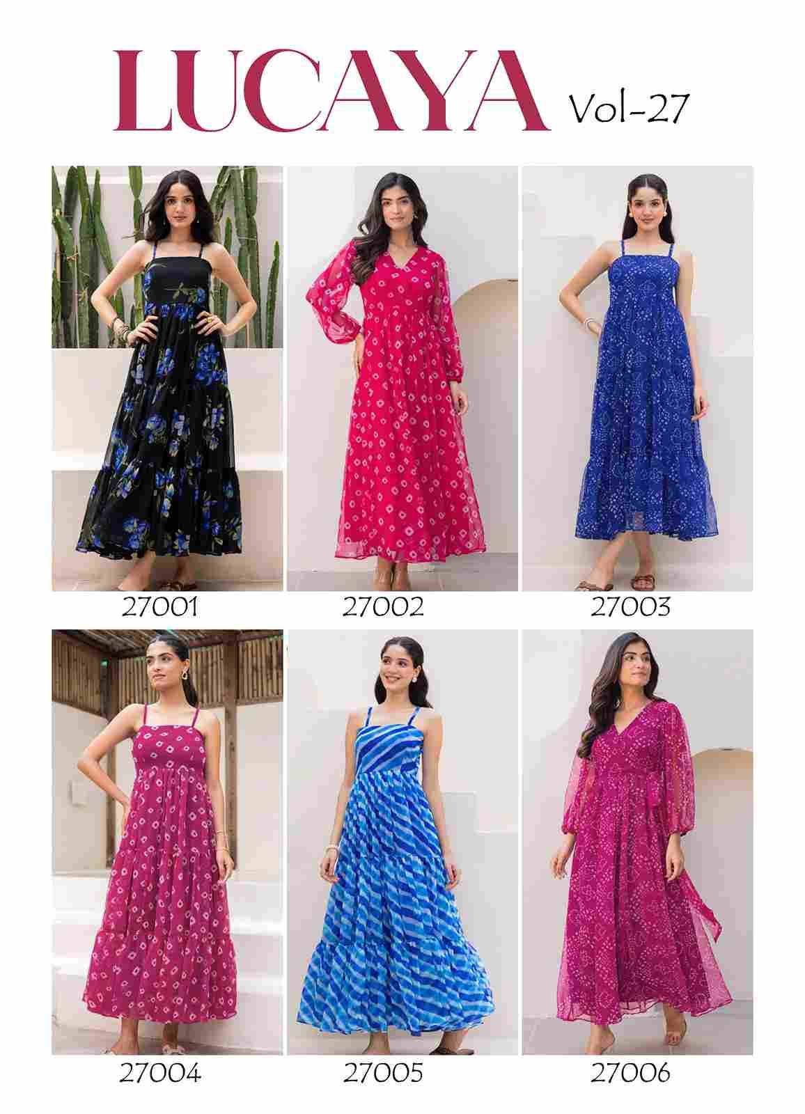 Lucaya Vol-27 By Fashid Wholesale 27001 To 27006 Series Designer Stylish Fancy Colorful Beautiful Party Wear & Ethnic Wear Collection Faux Georgette Gowns At Wholesale Price