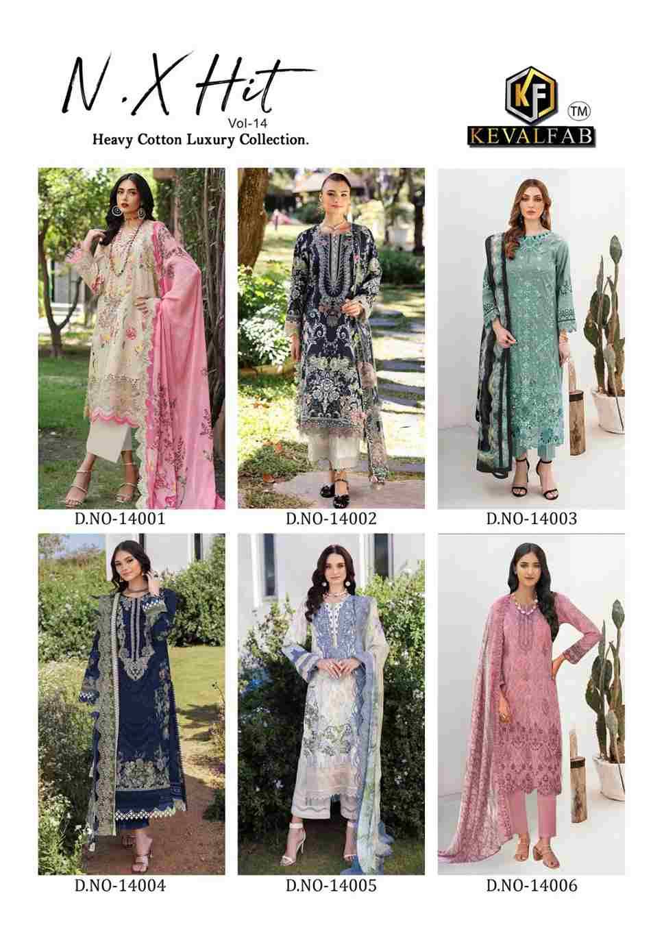 N.X Hit Vol-14 By Keval Fab 14001 To 14006 Series Beautiful Festive Suits Stylish Fancy Colorful Casual Wear & Ethnic Wear Heavy Cotton Digital Print Dresses At Wholesale Price