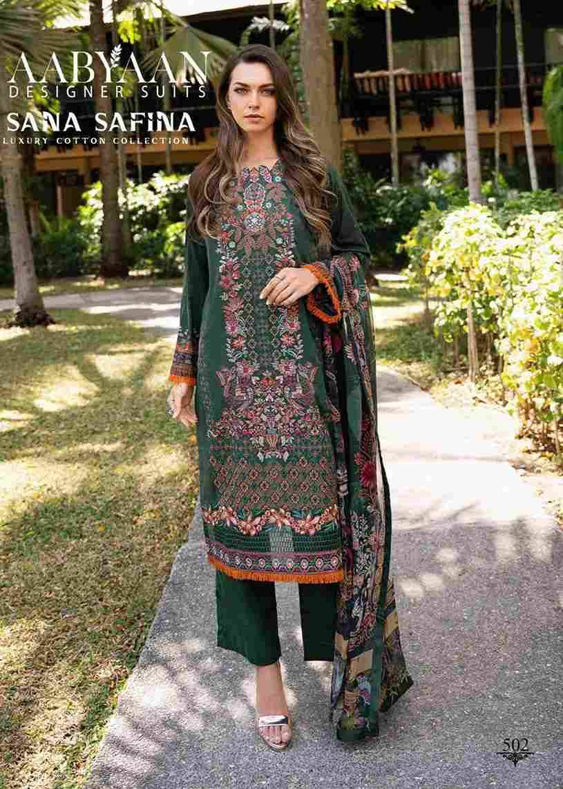 Sana Safina Vol-5 By Aabyaan 501 To 506 Series Beautiful Stylish Festive Suits Fancy Colorful Casual Wear & Ethnic Wear & Ready To Wear Pure Cotton Dresses At Wholesale Price