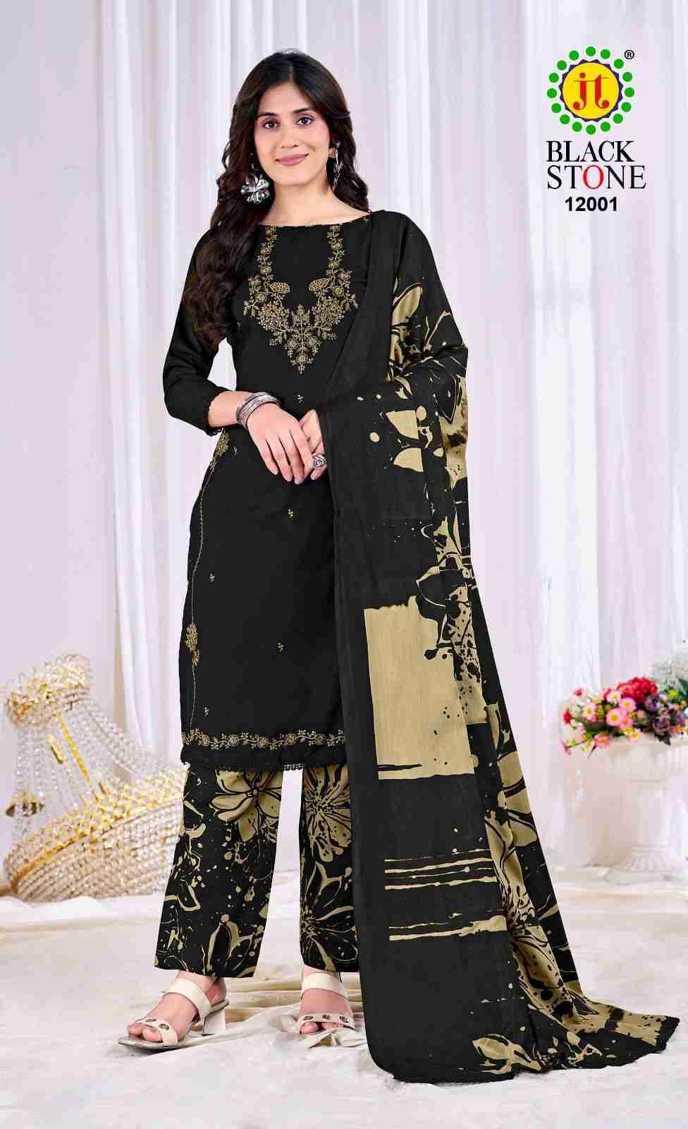 Black Stone Vol-12 By JT 12001 To 12005 Series Beautiful Festive Suits Colorful Stylish Fancy Casual Wear & Ethnic Wear Rayon Dresses At Wholesale Price