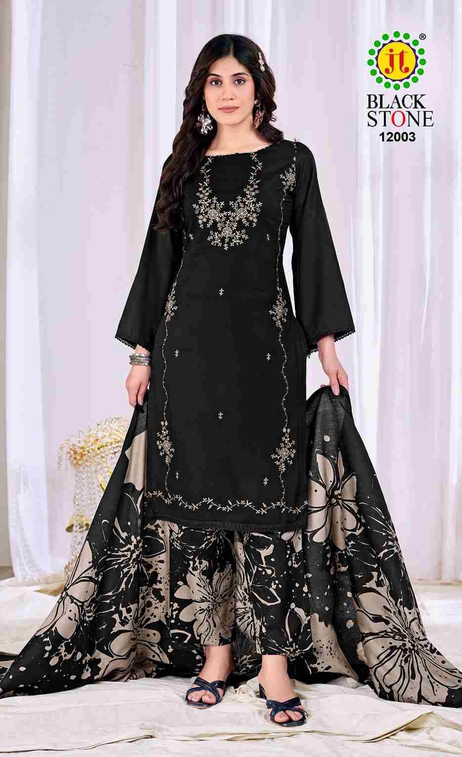 Black Stone Vol-12 By JT 12001 To 12005 Series Beautiful Festive Suits Colorful Stylish Fancy Casual Wear & Ethnic Wear Rayon Dresses At Wholesale Price