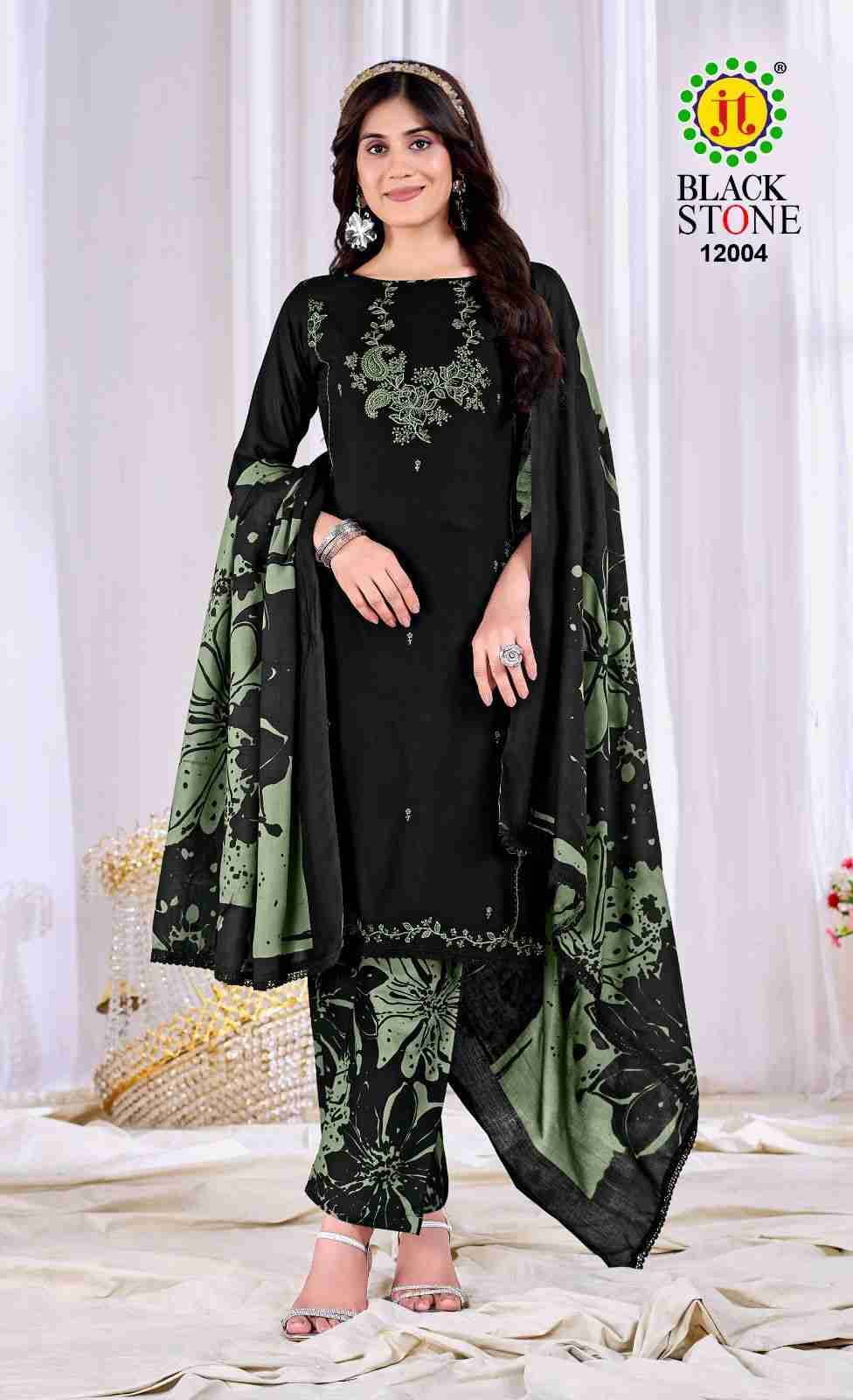 Black Stone Vol-12 By JT 12001 To 12005 Series Beautiful Festive Suits Colorful Stylish Fancy Casual Wear & Ethnic Wear Rayon Dresses At Wholesale Price