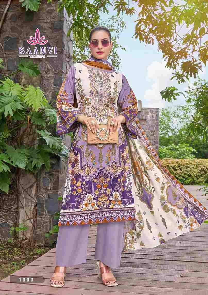 Nusrat Vol-1 By Saanvi Trends 1001 To 1008 Series Beautiful Suits Colorful Stylish Fancy Casual Wear & Ethnic Wear Pure Cotton Print Dresses At Wholesale Price