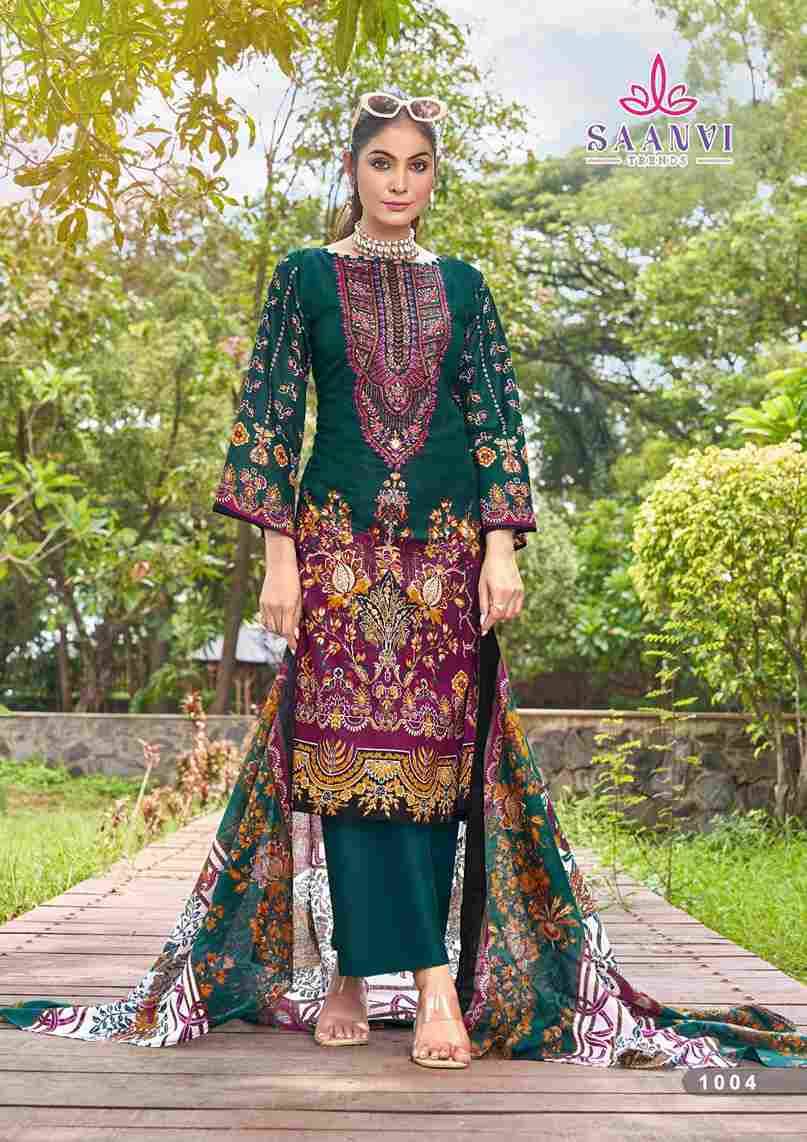 Nusrat Vol-1 By Saanvi Trends 1001 To 1008 Series Beautiful Suits Colorful Stylish Fancy Casual Wear & Ethnic Wear Pure Cotton Print Dresses At Wholesale Price