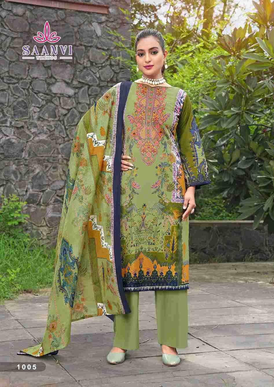 Nusrat Vol-1 By Saanvi Trends 1001 To 1008 Series Beautiful Suits Colorful Stylish Fancy Casual Wear & Ethnic Wear Pure Cotton Print Dresses At Wholesale Price