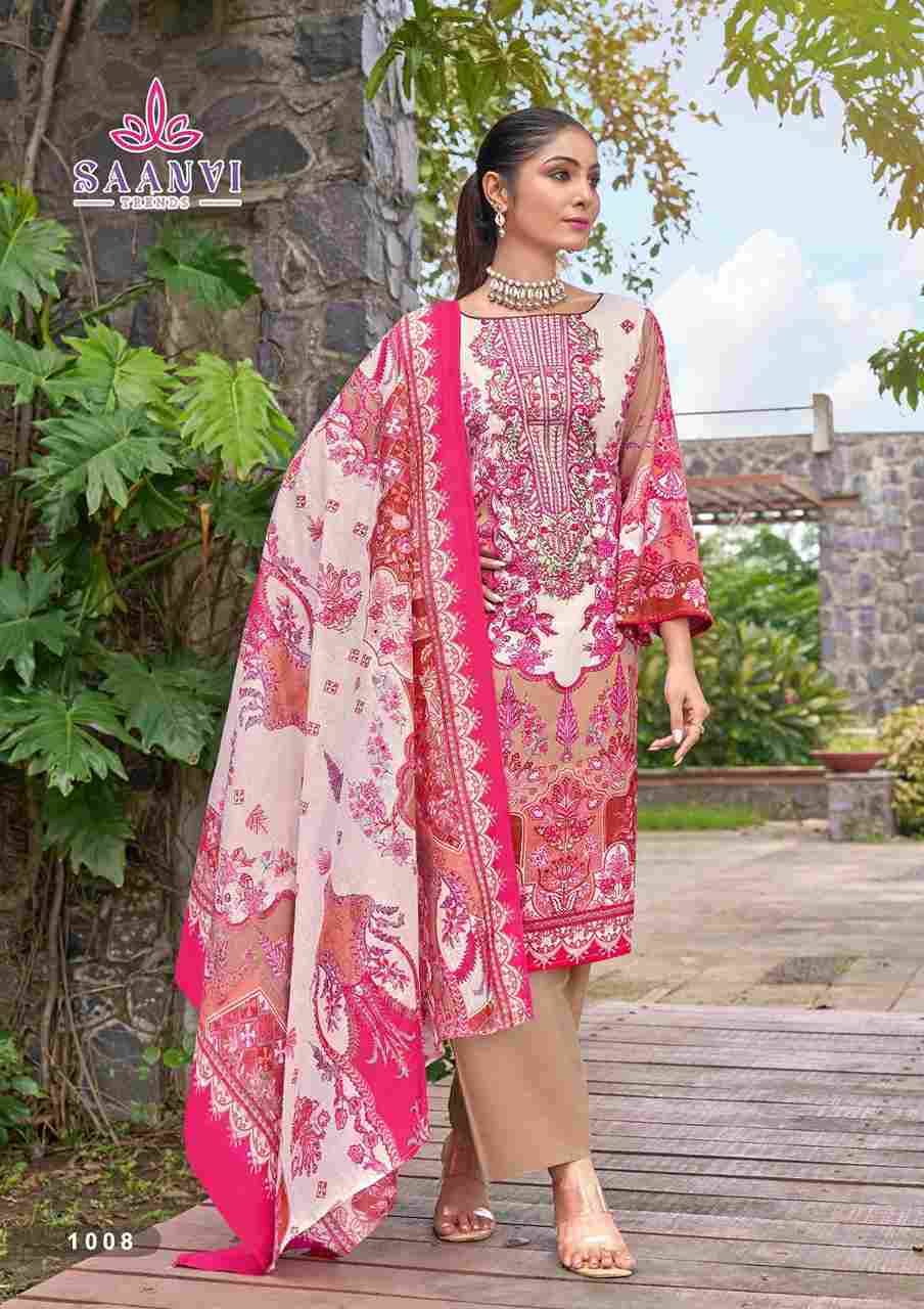 Nusrat Vol-1 By Saanvi Trends 1001 To 1008 Series Beautiful Suits Colorful Stylish Fancy Casual Wear & Ethnic Wear Pure Cotton Print Dresses At Wholesale Price