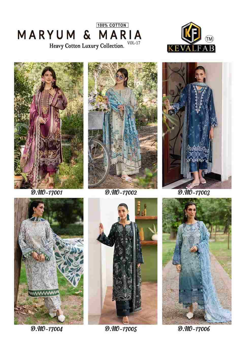 Maryum And Maria Vol-17 By Keval Fab 17001 To 17006 Series Beautiful Stylish Festive Suits Fancy Colorful Casual Wear & Ethnic Wear & Ready To Wear Heavy Cotton Print Dresses At Wholesale Price