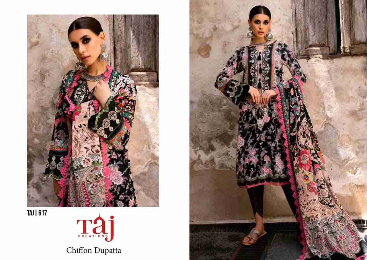 Taj 617 Series By Taj Creation 617 To 618 Series Beautiful Pakistani Suits Colorful Stylish Fancy Casual Wear & Ethnic Wear Pure Cotton Print With Embroidered Dresses At Wholesale Price