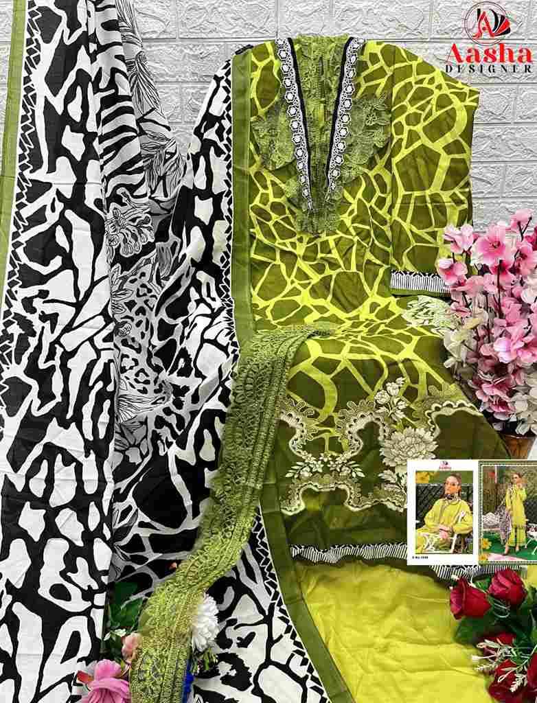 Aasha 1058 Colours By Aasha Designer 1058-A To 1058-C Series Pakistani Suits Beautiful Fancy Colorful Stylish Party Wear & Occasional Wear Pure Cotton Embroidery Dresses At Wholesale Price