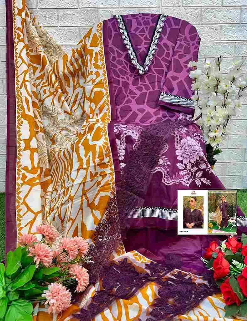 Aasha 1058 Colours By Aasha Designer 1058-A To 1058-C Series Pakistani Suits Beautiful Fancy Colorful Stylish Party Wear & Occasional Wear Pure Cotton Embroidery Dresses At Wholesale Price
