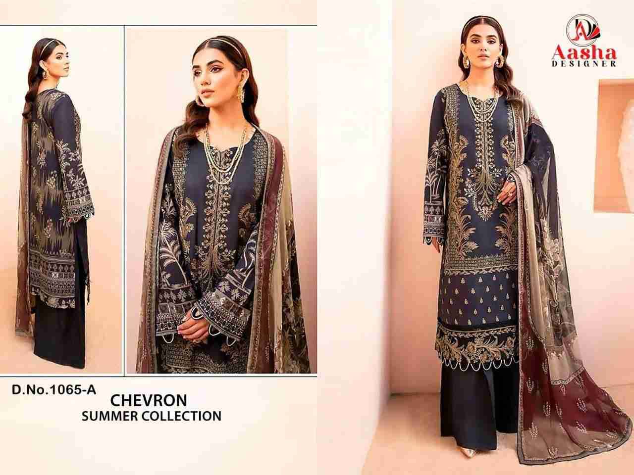 Chevron Summer Collection By Aasha Designer 1065-A To 1065-E Series Beautiful Pakistani Suits Stylish Fancy Colorful Party Wear & Occasional Wear Pure Cotton Print Dresses At Wholesale Price