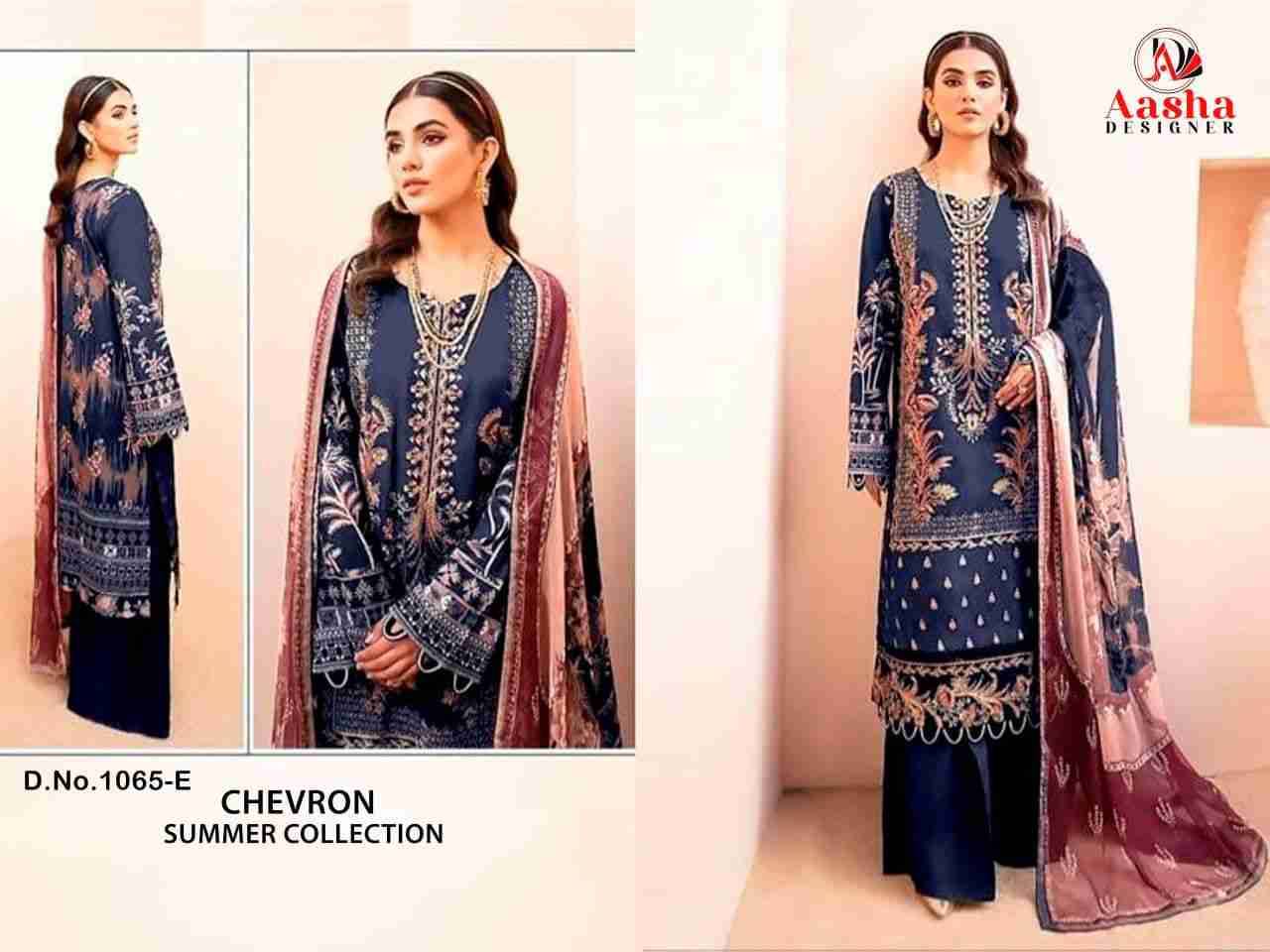 Chevron Summer Collection By Aasha Designer 1065-A To 1065-E Series Beautiful Pakistani Suits Stylish Fancy Colorful Party Wear & Occasional Wear Pure Cotton Print Dresses At Wholesale Price