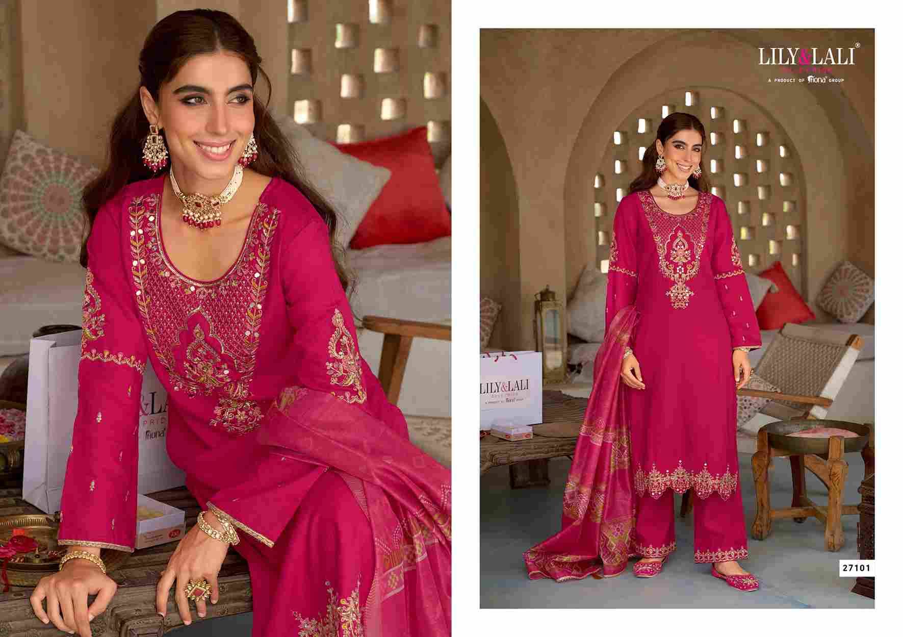 Mubarak By Lily And Lali 27101 To 27104 Series Beautiful Festive Suits Colorful Stylish Fancy Casual Wear & Ethnic Wear Viscose Silk Embroidery Dresses At Wholesale Price