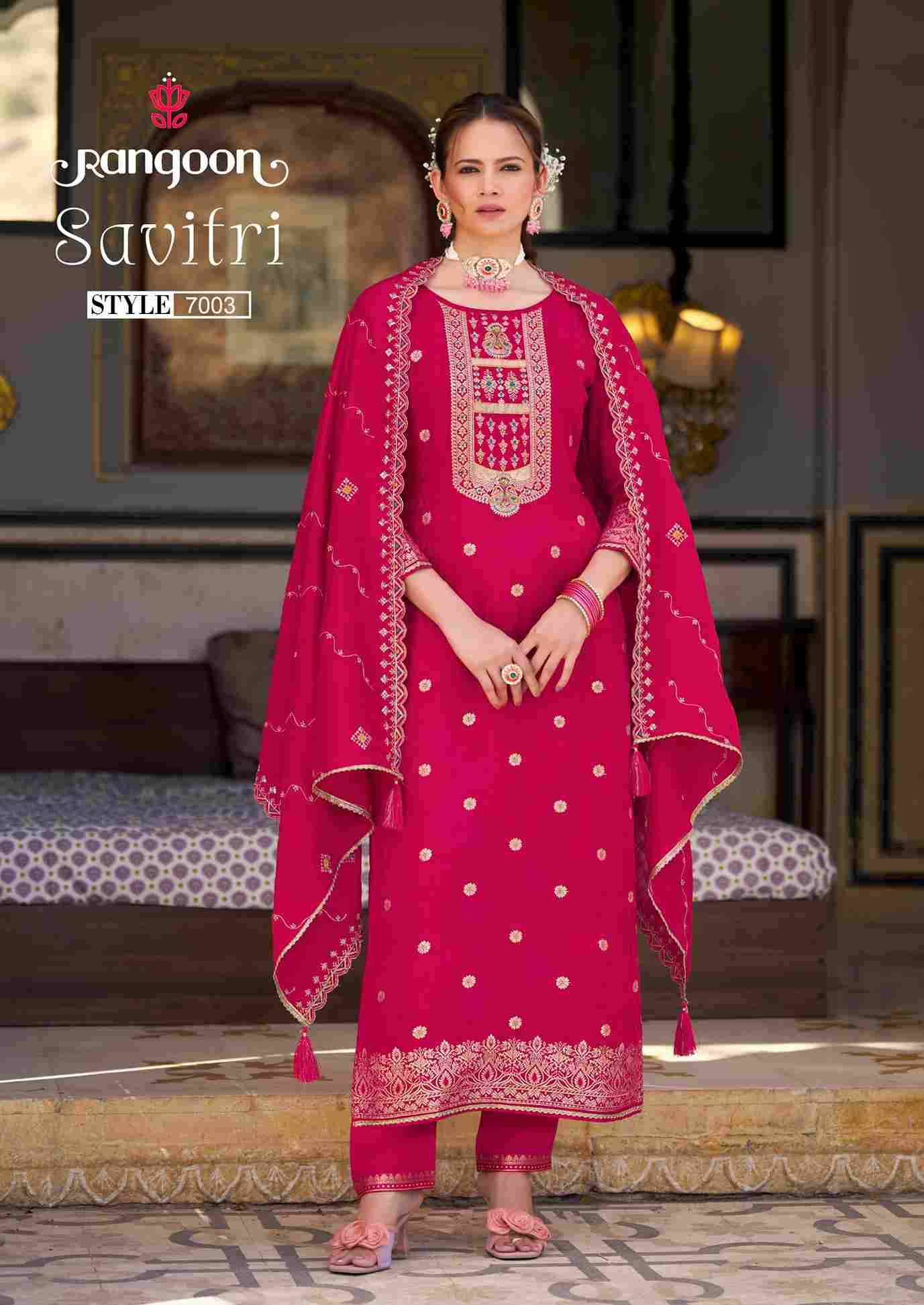 Savitri By Rangoon 7001 To 7004 Series Beautiful Festive Suits Colorful Stylish Fancy Casual Wear & Ethnic Wear Doal Jacquard Dresses At Wholesale Price