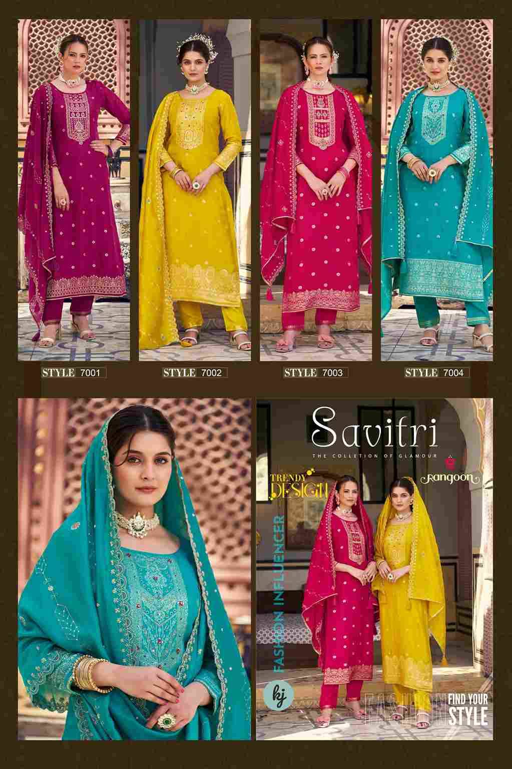 Savitri By Rangoon 7001 To 7004 Series Beautiful Festive Suits Colorful Stylish Fancy Casual Wear & Ethnic Wear Doal Jacquard Dresses At Wholesale Price