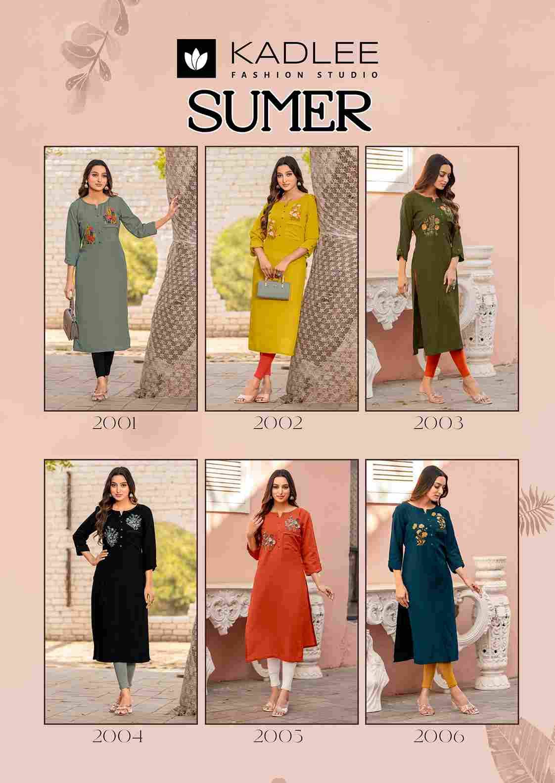 Sumer By Kadlee 2001 To 2006 Series Beautiful Stylish Fancy Colorful Casual Wear & Ethnic Wear Heavy Rayon Kurtis At Wholesale Price