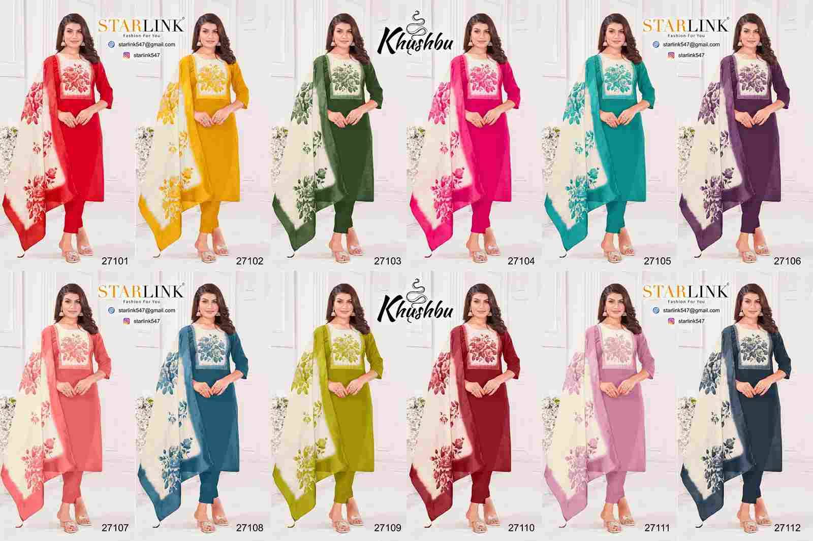 Khushbu By Starlink 27101 To 27112 Series Festive Traditional Wear Collection Beautiful Stylish Fancy Colorful Party Wear & Occasional Wear Fancy Dresses At Wholesale Price