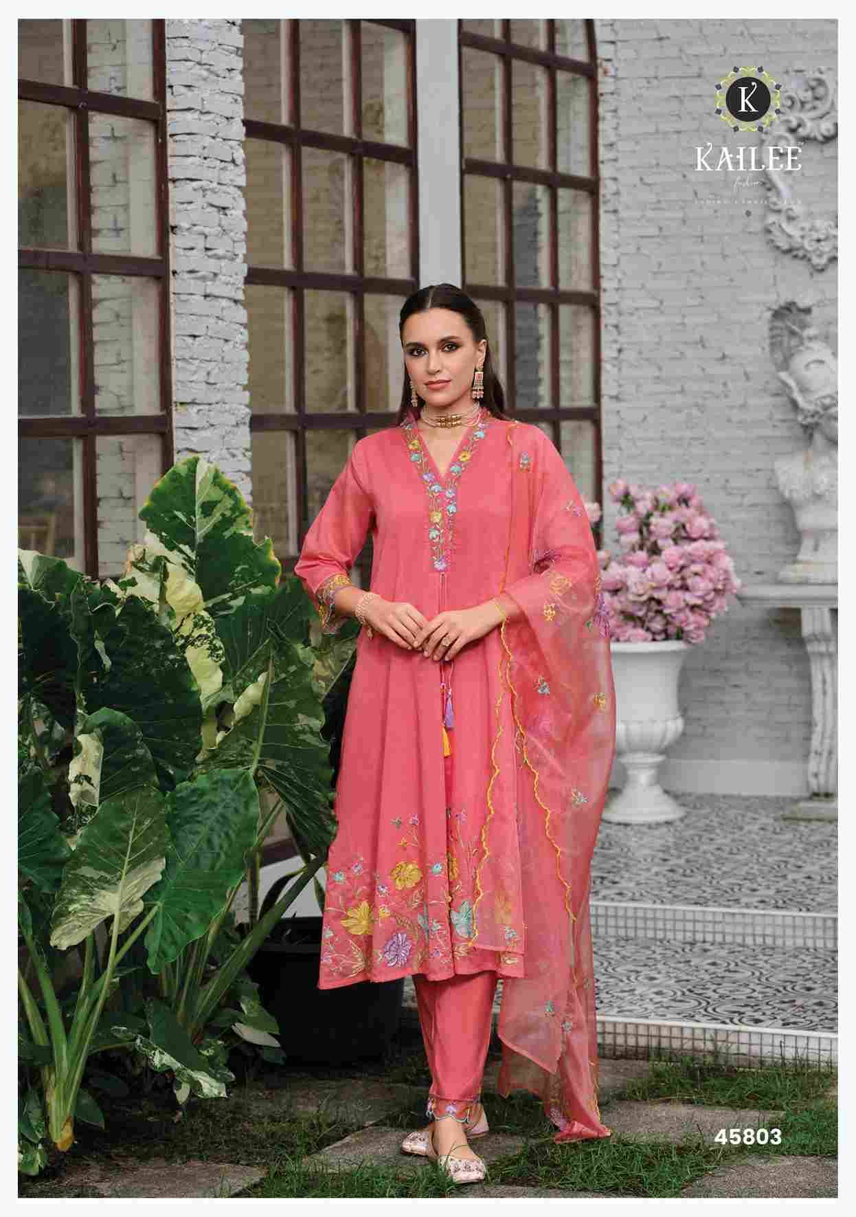 Satrangi By Kailee 45801 To 45804 Series Beautiful Festive Suits Colorful Stylish Fancy Casual Wear & Ethnic Wear Pure Viscose Chanderi Dresses At Wholesale Price