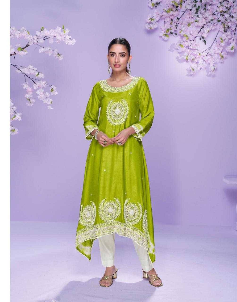 Chahat By Sayuri 5841 To 5844 Series Beautiful Stylish Fancy Colorful Casual Wear & Ethnic Wear Heavy Silk Kurtis At Wholesale Price