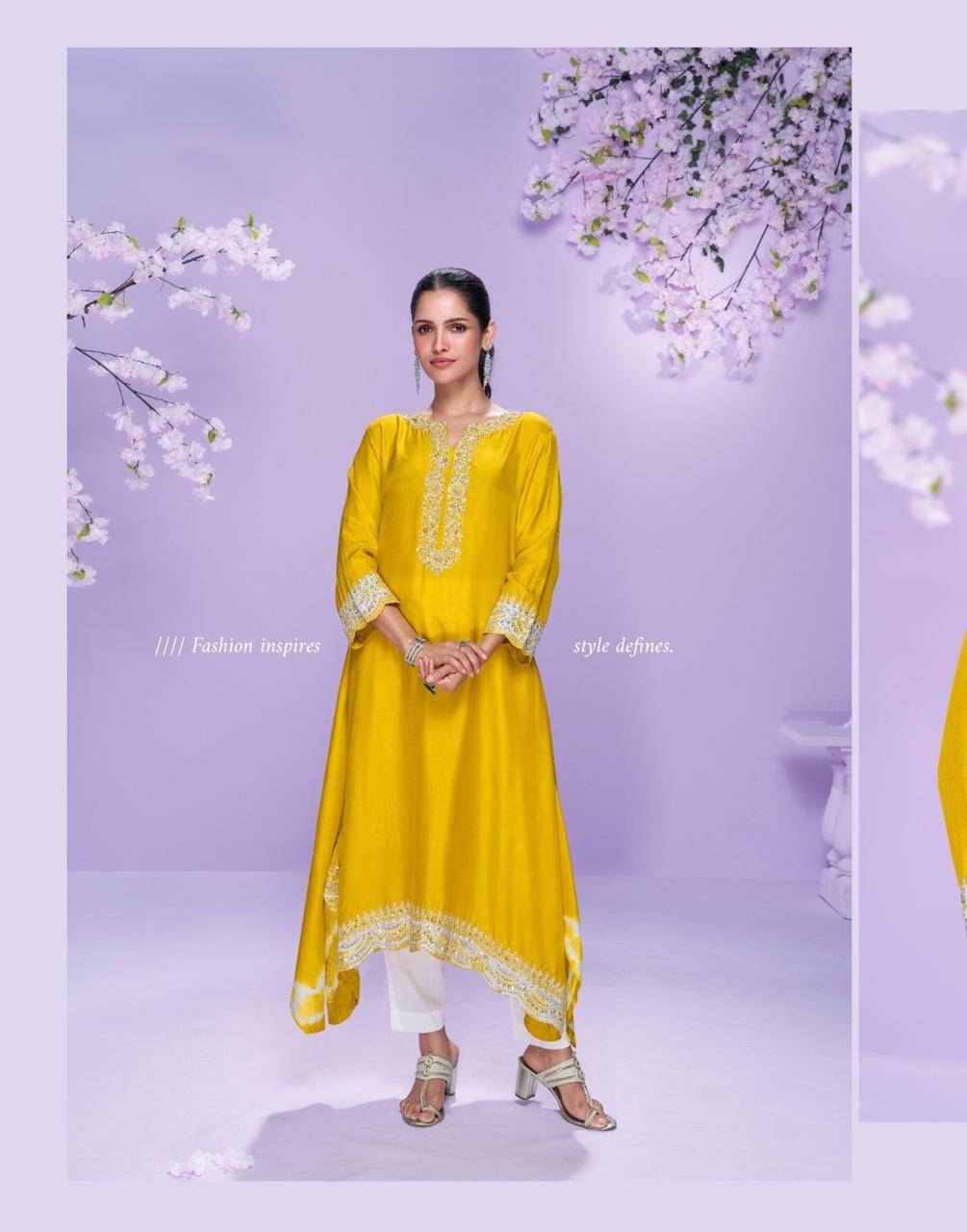 Chahat By Sayuri 5841 To 5844 Series Beautiful Stylish Fancy Colorful Casual Wear & Ethnic Wear Heavy Silk Kurtis At Wholesale Price