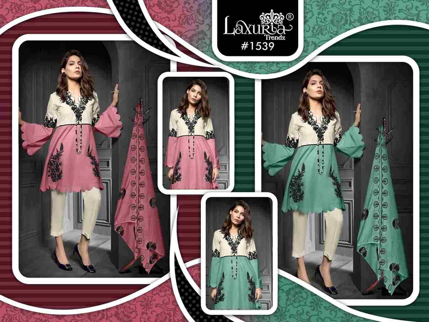 Luxuria Trendz 1539 Colours By Luxuria 1539-A To 1539-B Series Beautiful Pakistani Suits Colorful Stylish Fancy Casual Wear & Ethnic Wear Jam Satin Dresses At Wholesale Price