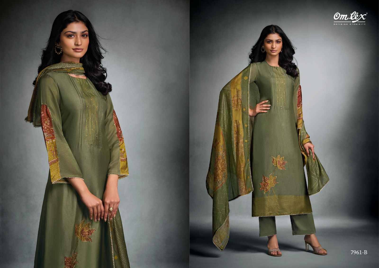 Meher Mode By Om Tex 7961-A To 7961-D Series Beautiful Suits Stylish Fancy Colorful Party Wear & Ethnic Wear Silk Dresses At Wholesale Price
