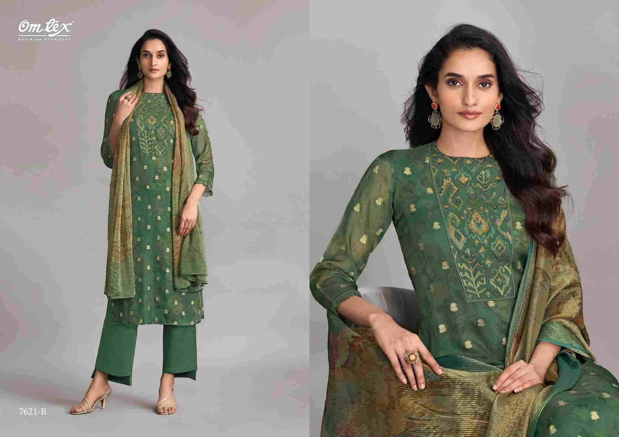 Neelpari By Om Tex 7621-A To 7621-C Series Beautiful Suits Stylish Fancy Colorful Party Wear & Ethnic Wear Organza Jacquard Dresses At Wholesale Price