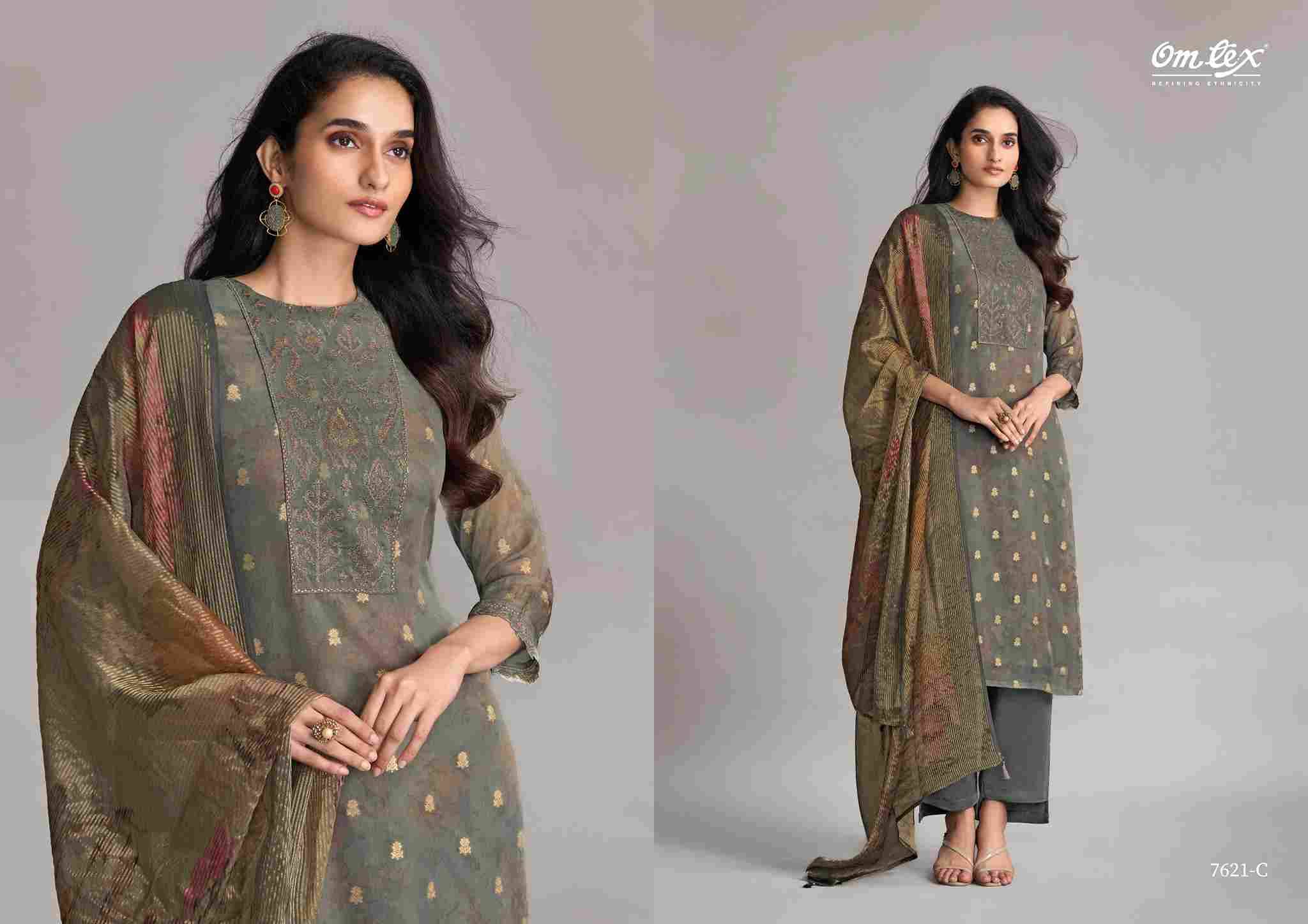 Neelpari By Om Tex 7621-A To 7621-C Series Beautiful Suits Stylish Fancy Colorful Party Wear & Ethnic Wear Organza Jacquard Dresses At Wholesale Price